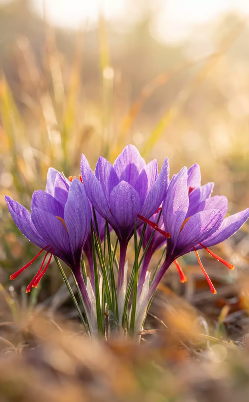 Purple saffron flowers